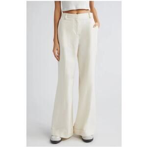 TWP Pants Howard Cuffed Winter White Wide Leg Pockets Zip Fly NWT $495 Size 4